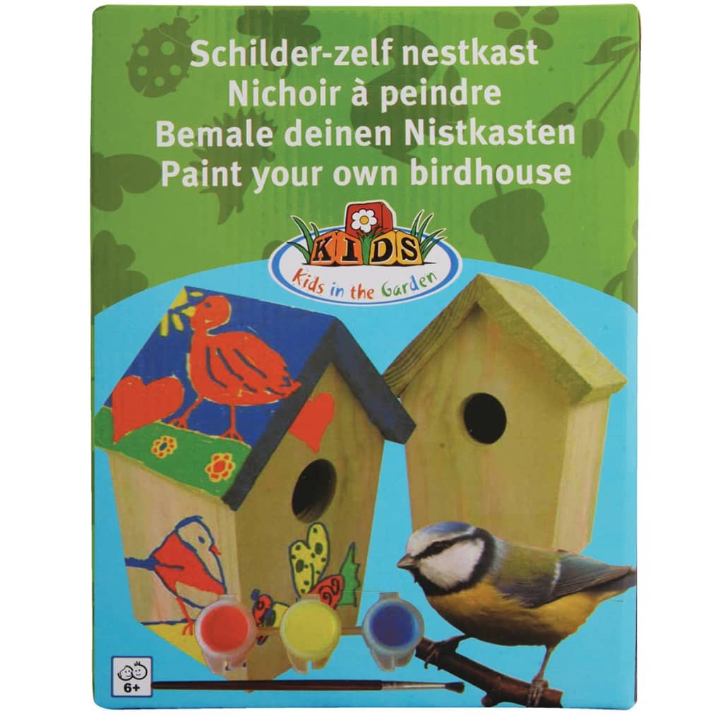 Esschert Design DIY linnunpöntön Paint 14.8x11.7x20 cm KG145