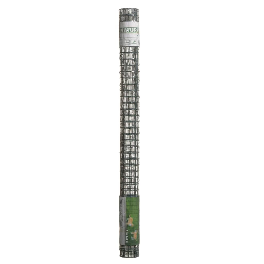 Nature Metalliverkko neliö 1x2,5m 25mm muovipäällysteinen teräs vihreä